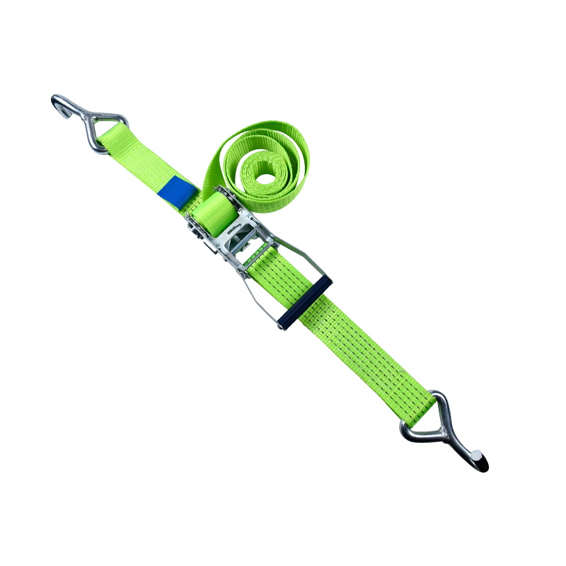 5T Green Heavy Duty Ratchet Straps with Single-J Hooks
